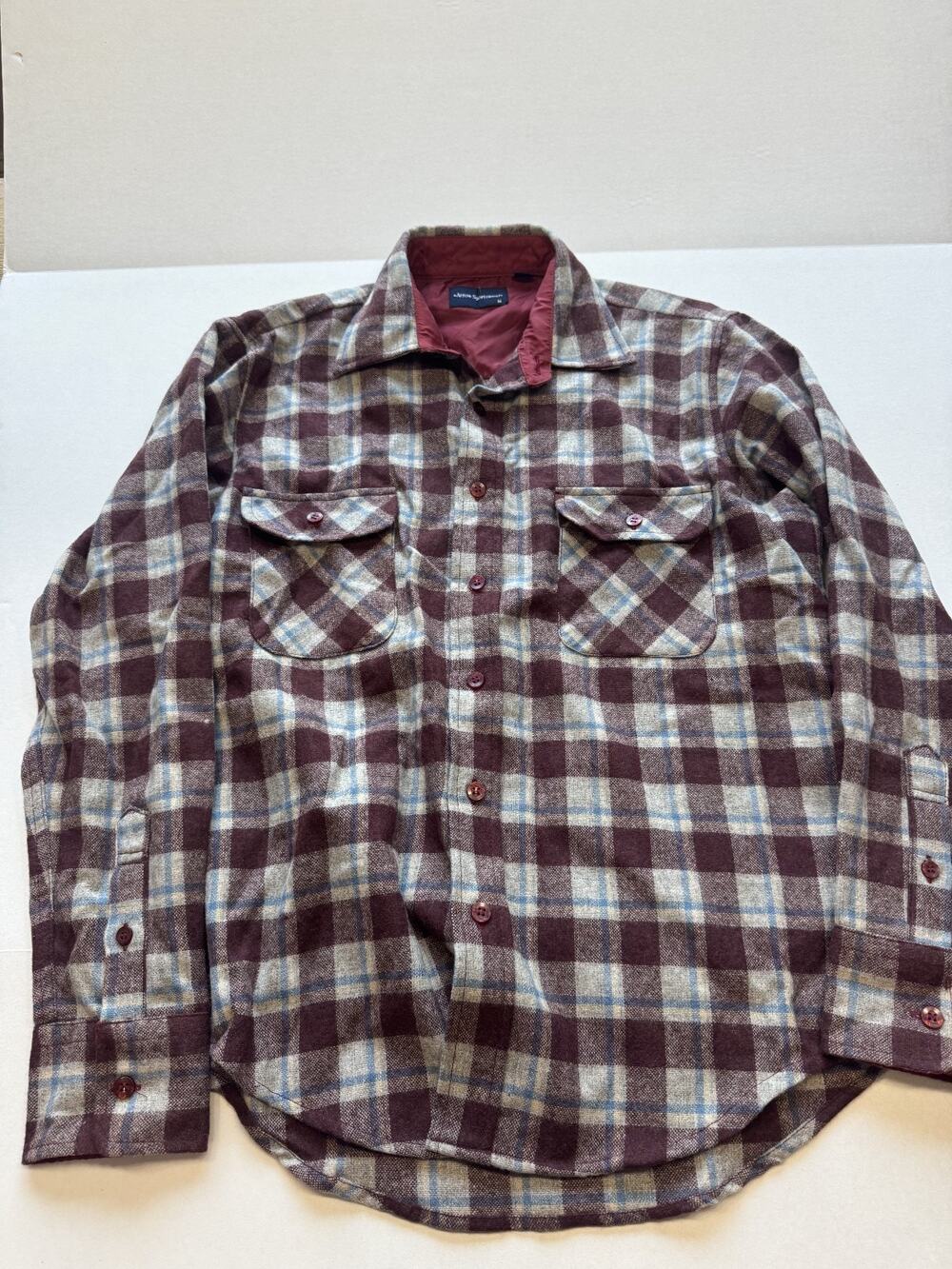 Vintage Men's Arrow Sportswear Wool Blend Plaid Shirt Size M